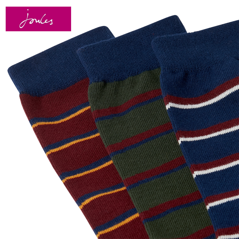 Joules Striking Socks 3pk - Multi Stripe-1